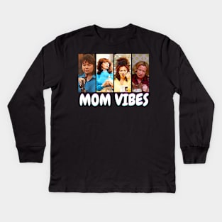 90’s Mom Vibes Vintage Funny Mom Mother's Day Gift Kids Long Sleeve T-Shirt